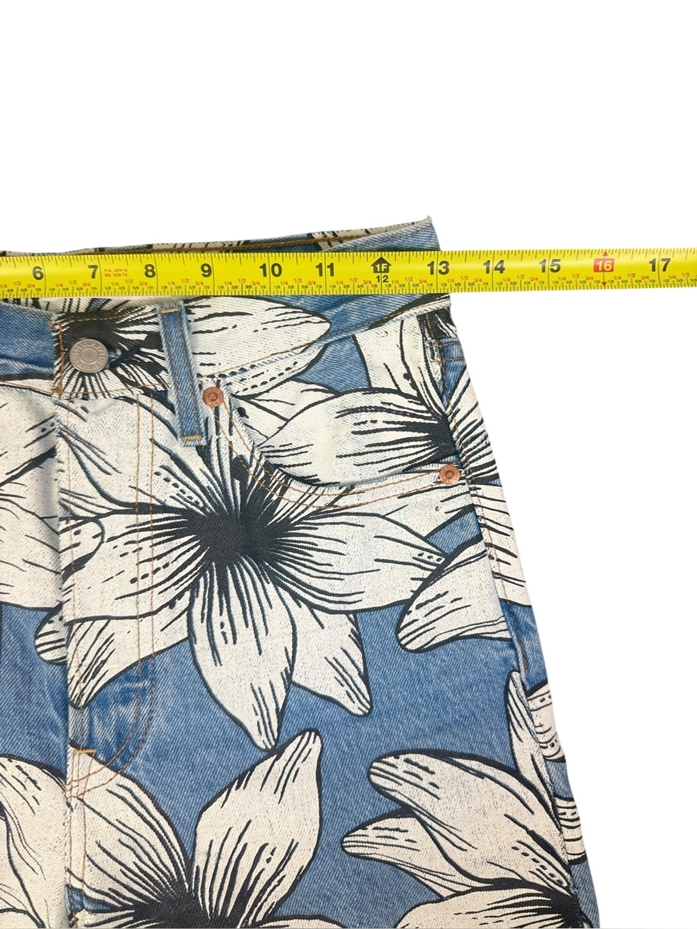 Levi's x Farm Rio Tropical Flower Burst Ribcage Straight Jeans 25 - Picture 7 of 15